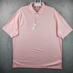 NEW Roundtree & Yorke Gold Label Polo Shirt Men 2XT Supima Light Pink Non-Iron